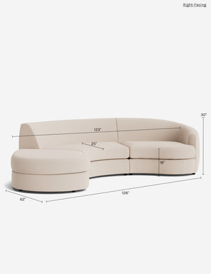 Imada Modular Chaise Sectional Sofa : Ivory Modern Boucle / Left-Facing
