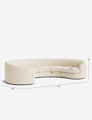 Imada Modular Curved Sectional Sofa : Ivory Modern Boucle
