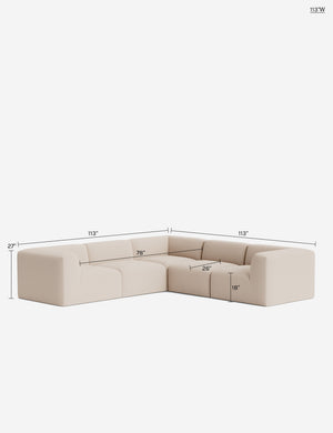 Lamond Modular Corner Sectional Sofa : Ivory Modern Boucle / 146