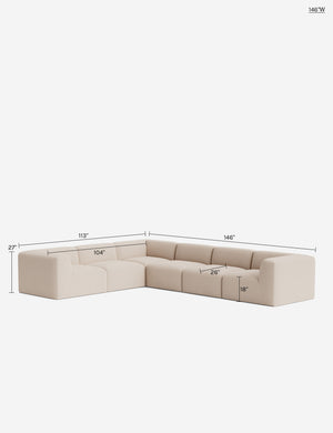 Lamond Modular Corner Sectional Sofa : Ivory Modern Boucle / 146