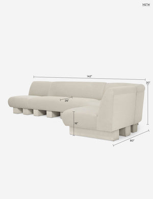 Lena Modular Sectional Sofa by Sarah Sherman Samuel : Goldenrod Plush Velvet / 142