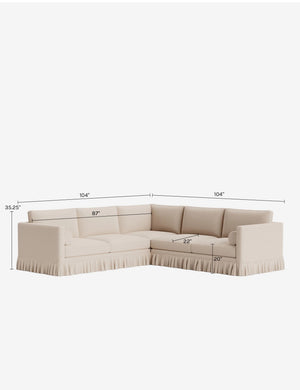 Marella Corner Sectional Sofa by Heidi Caillier : Haris Tidal Linen by Heidi Caillier