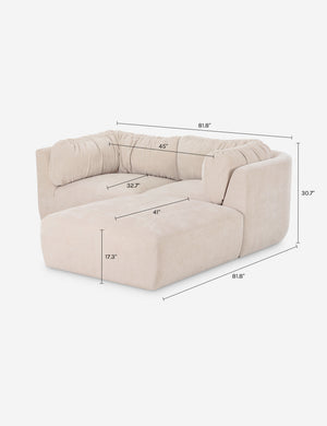 Marona Modular 3-Piece Chaise Sectional Sofa : Brown