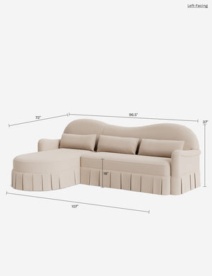 Middleton Skirted Chaise Sectional Sofa by Ginny Macdonald : Dusty Rose Performance Cotton Weave / Right-Facing