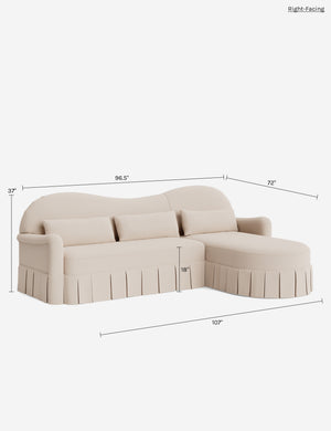 Middleton Skirted Chaise Sectional Sofa by Ginny Macdonald : Dusty Rose Performance Cotton Weave / Right-Facing