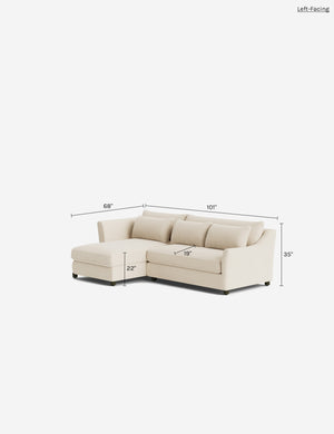 Niven Chaise Sectional Sofa : Army Performance Basketweave / 101