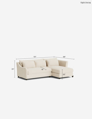 Niven Chaise Sectional Sofa : Army Performance Basketweave / 101