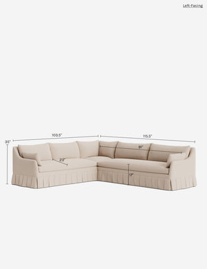Portola Pleated Sectional Sofa : Army Performance Basketweave / Left-Facing