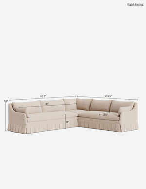 Portola Pleated Sectional Sofa : Army Performance Basketweave / Left-Facing