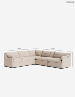 Portola Slipcover Corner Sectional Sofa : Lavender Vintage Velvet / Right-Facing