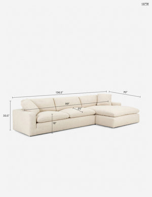 Rita Sectional Sofa : Cream / 107