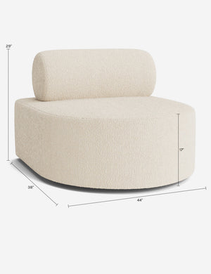 Sloman Modular Armless Chaise : Talc Performance Linen