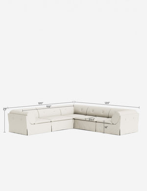 Trudy Modular Sectional by Sarah Sherman Samuel : Saffron Faux Mohair/Apricot Mini Corduroy