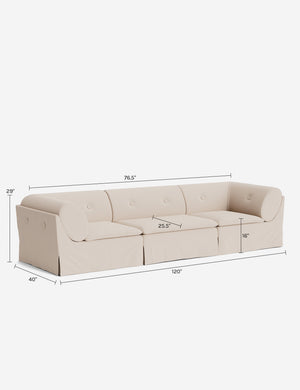 Trudy Modular Sofa by Sarah Sherman Samuel : Saffron Faux Mohair/Apricot Mini Corduroy