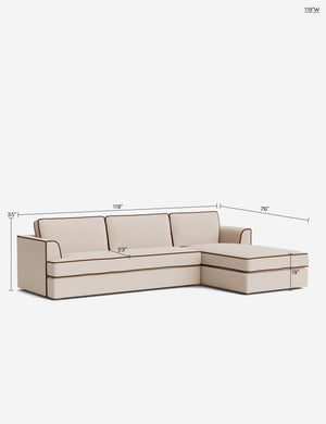Westlawn Chaise Sectional Sofa : Brie Classic Velvet/Mahogany Classic Velvet / 119