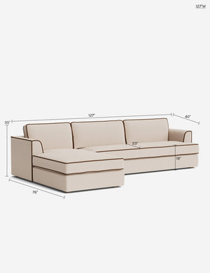 Westlawn Chaise Sectional Sofa : Brie Classic Velvet/Mahogany Classic Velvet / 119