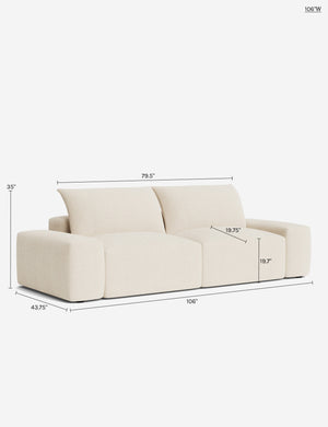 Brinley Modular Sofa : Ivory Modern Boucle / 106