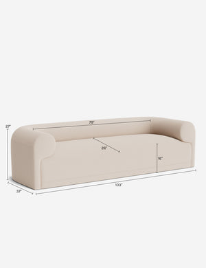 Carson Sofa : Ivory Modern Boucle