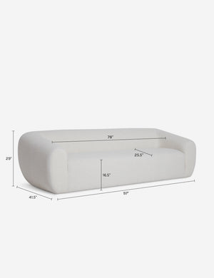 Dimensions on the Harlowe Sofa