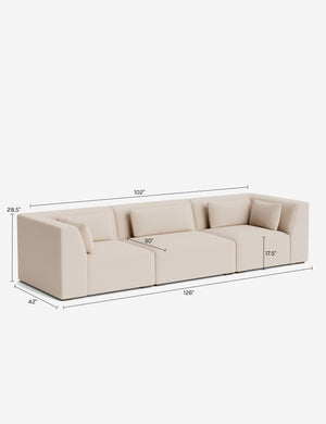 Koh Modular Sofa : Ivory Modern Boucle