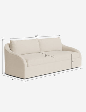 Liba Sofa : Ivory Modern Boucle