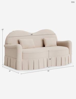 Middleton Skirted Sofa by Ginny Macdonald : Dusty Rose Performance Cotton Weave / 72
