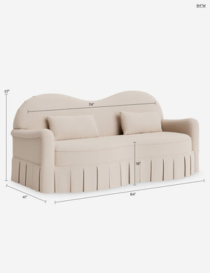 Middleton Skirted Sofa by Ginny Macdonald : Dusty Rose Performance Cotton Weave / 72