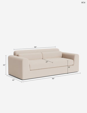 Penland Sofa : Ivory Modern Boucle / 72