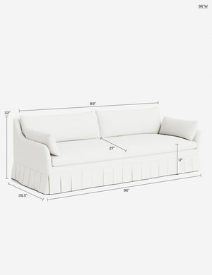 Portola Luxe Depth Pleated Sofa : Terracotta Linen Weave / 96