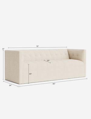 Sandbury Sofa : Ivory Modern Boucle