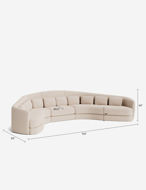 Viisi U-Shaped Sectional Sofa by Sarah Sherman Samuel : Apricot Mini Corduroy