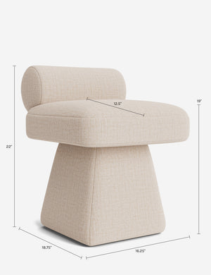 Hazen Stool : Ivory Modern Boucle