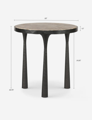 Billings Round Side Table by Amber Lewis x Four Hands : Fossil Marble