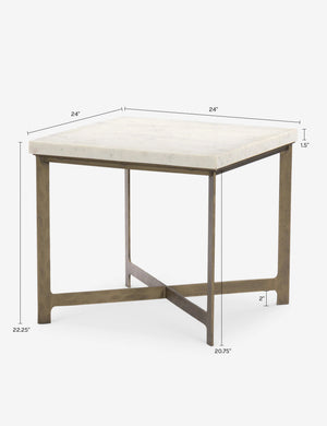 Breslin Side Table : Brass and White Marble