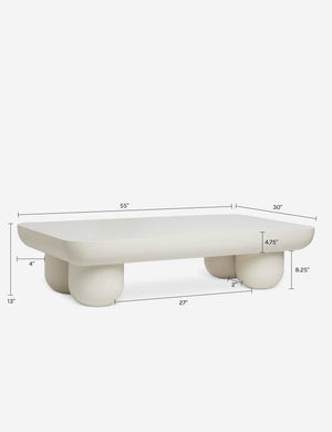 Clouded Rectangle Coffee Table by Sarah Sherman Samuel : Matte White