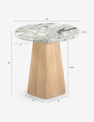 Hendel Round Side Table : Green Marble