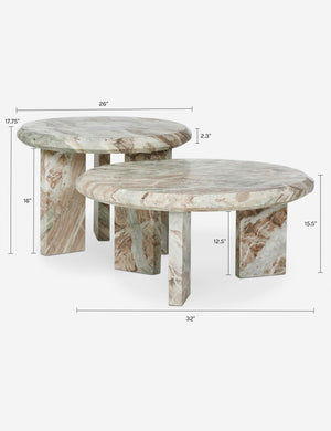 Kapala Nesting Coffee Table (Set of 2) : Taupe Marble