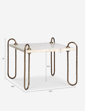 Kimberly Side Table : Ivory Marble