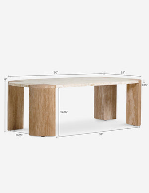 Mahoe Oval Coffee Table by Carly Cushnie : Travertine and Marble