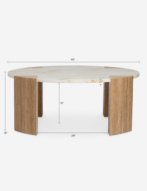 Mahoe Round Coffee Table by Carly Cushnie : Travertine and Marble