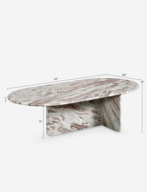 Pereda Oval Coffee Table : Brown Marble