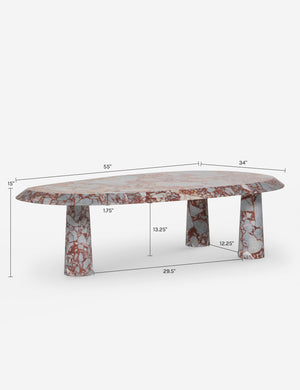 Rodolfo Marble Coffee Table : Red Marble