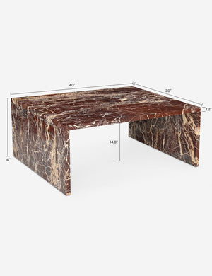 Roque Coffee Table : Red Marble