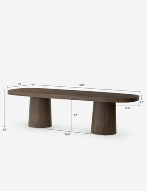 Rosaldo Oval Dining Table : Brown Oak