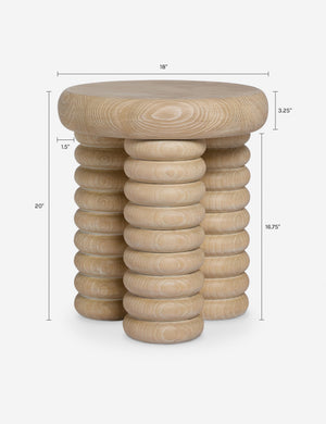 Sula Round Side Table : White Wash