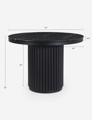 Tiago Round Dining Table : Black Marble