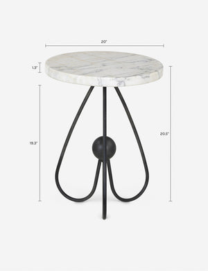 Vanetta Round Side Table : White Marble