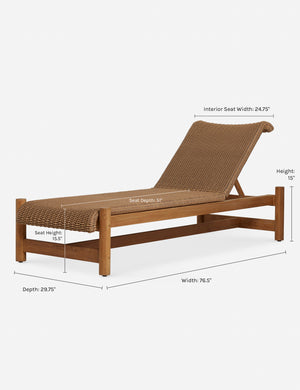 Dimensions on the Gally Indoor Outdoor Chaise