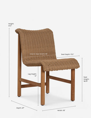 Dimensions on the Gally Indoor Outdoor Dining Chair