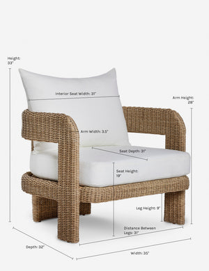 Dimensions on the Hadler Indoor Outdoor Accent Chair